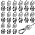 30Pcs M4 Stainless Steel Wire Rope Cable Clip Clamp Simplex Single Bolt Wire Rope Clamps Cable Fasteners for 5/32" Diameter Wire Rope