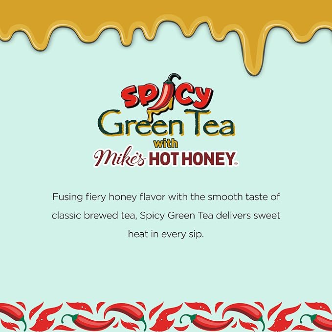 AriZona Spicy Green Tea with Mikes Hot Honey - Big Can, 22 Fl Oz (Pack of 12)