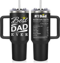 Christmas Birthday Gifts for Dad Him, Dad Gifts from Daughter Son, Best Dads Ever Gift, Funny Dads Gift Idea, 40 oz Coffee Tumbler With Handle Straw