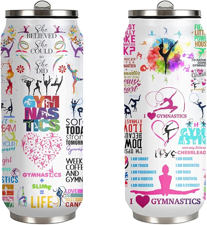 Gymnastics Tumbler Cup With Lid,Gifts For Gymnast Gymnastic Birthday Gift Stainless Steel Vacuum Coffee Mug Cup Gymnastic Gifts For Women Girls 17 Oz