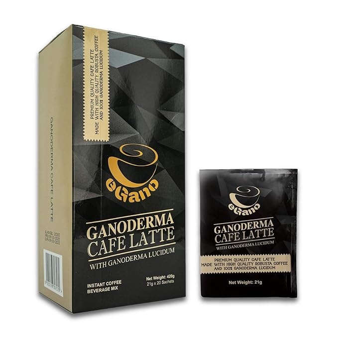 Mix-Set 2 Boxes eGano Premium Ganoderma Black Coffee (30 Sachets) and Cafe Latte (20 Sachets) Instant Coffee With Lucidum Extract