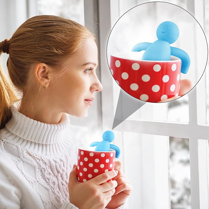 Hicarer 2 Pieces Tea Infuser for Loose Tea Cute Fine Mesh Tea Strainer Stainless Steel Tea Filter Ball Tea Diffuser Steeper for Teacups Teapots (Blue,Purple)