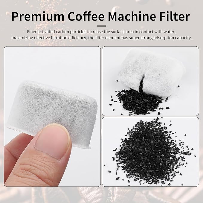 20 Pcs 7313285779 Coffee Filter Replacement for Delonghi,Activated Charcoal Coffee Filters for Espresso Machines,Universal Fit(Super Adsorption)