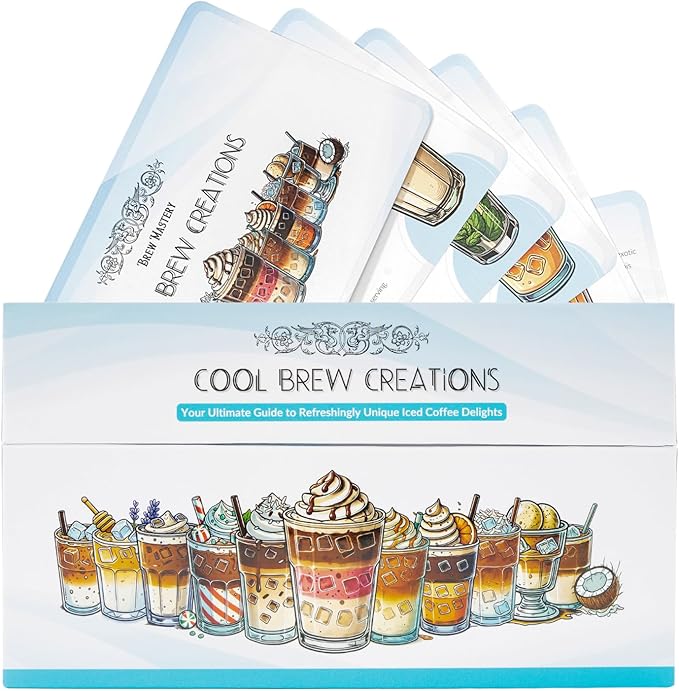 Cool Brew Creations: Iced Coffee Recipe Cards - Barista-Quality, Easy Iced Coffee Recipes - Customizable, Includes Dairy & Non-Dairy Options - Perfect for Coffee Lovers