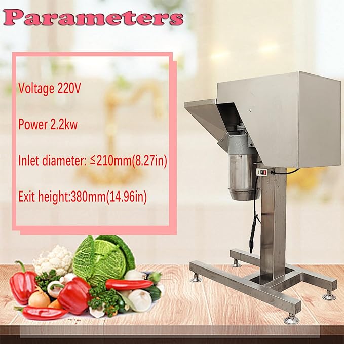 220V 2200W Commercial Food Crusher Electric Food Shredder Stainless Steel Food Grinder Chopper Mixer for Meats Vegetables Fruits Ice