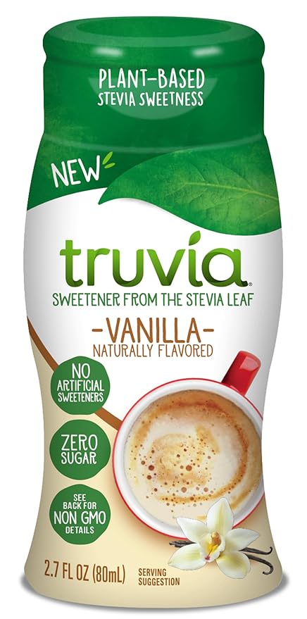 Truvia Zero-Calorie Liquid Sweetener from the Stevia Leaf, Vanilla Flavor, 2.7 Fl Oz Bottle