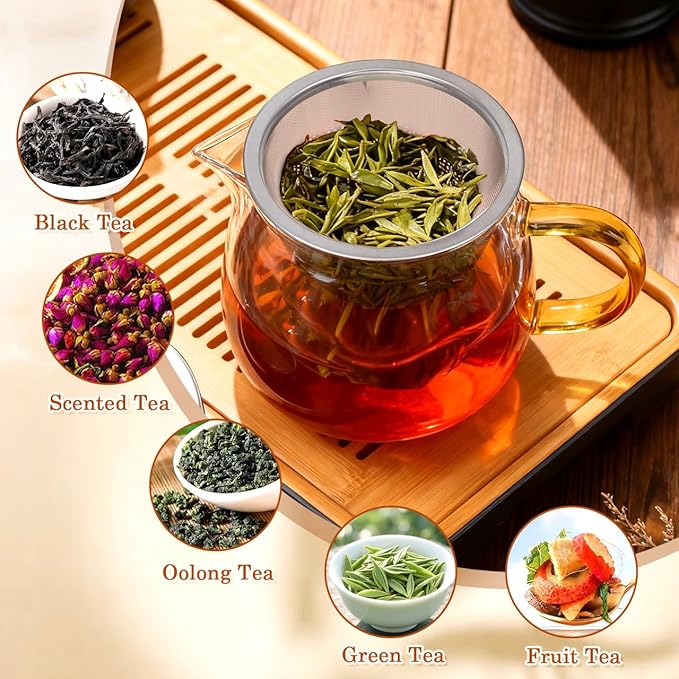 Kichvoe 4Pcs Teapot Strainers: Mesh Tea Strainer Fine Mesh Filter For Teapot Kettle Accessories For Tea Brewing, 3.34 * 3.34 * 1.96inch