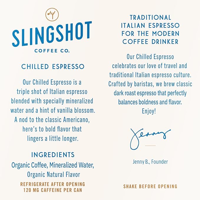 Chilled Espresso - Vanilla Blossom Ready-to-Drink Coffee, 7oz Cans (12 Pack) | Organic Italian Espresso Blend with Smooth Vanilla, with Notes of Caramel, Baking Spice & Dark Fruit
