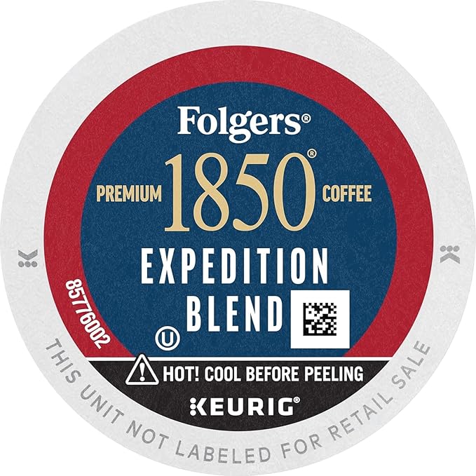 Folgers 1850 Pioneer Blend Medium Roast Coffee K Cup Pack, 54 ct 0.37 Oz Net Wt 20 Oz,, ()