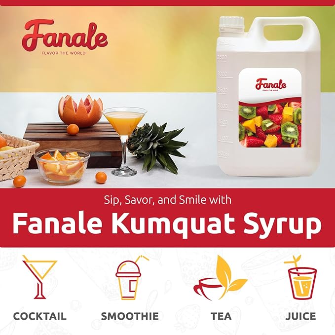 Fanale Premium Flavoring Concentrated Syrup for Bubble Tea 11 lb | Kumquat Flavor Syrup | for Boba Tea, Smoothies, Slushes, Desserts | 11lb | SRP150