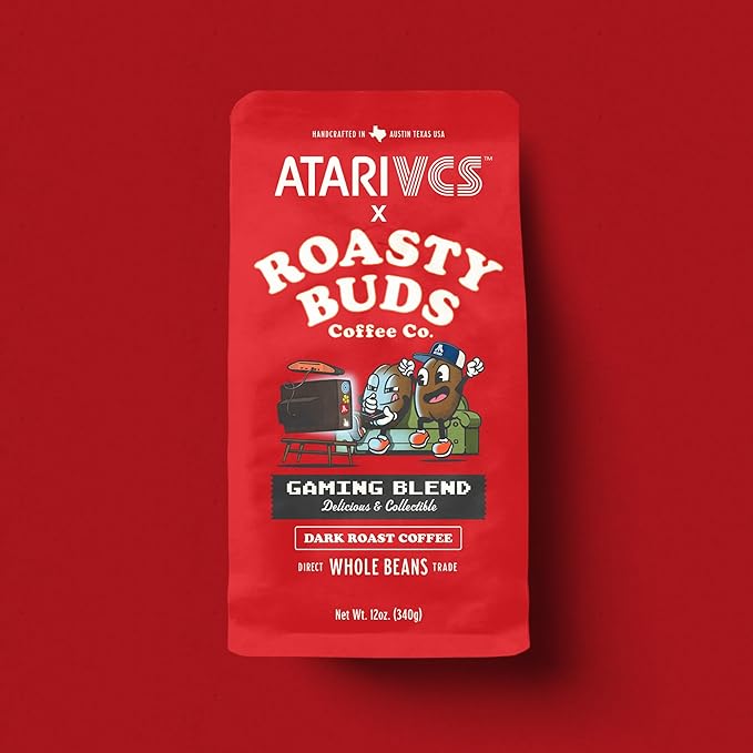 Atari VCS™ Gaming Blend Dark Roast Whole Bean Coffee 12oz | Roasty Buds 100% Arabica Coffee From Colombia, Guatemala, Brazil | Gluten-Free, Non-GMO