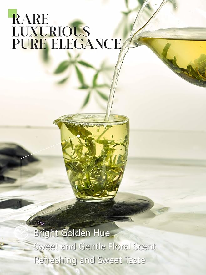 CO-OP 1950 Golden Green Tea Loose Leaf Tea, 100g, High Mountain Whole Loose Leaf Green Tea, Naturally Smooth & Refreshing, Rich in Antioxidants, No Additives, 20 Empty Tea Bags Included, Box