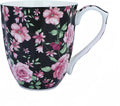 14oz Bone China Coffee Mugs for Women Floral Coffee Mug Tea Cups Novetly Coffee Cups Gift for Women Mom Friends