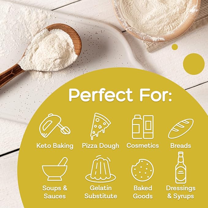 MD. Life Xanthan Gum for Baking Keto - 1 Pound – 100% Natural Xanthan Gum Powder - Keto Friendly & Gluten Free – Carb Free Xanthan Gum for Baking, Food Thickener & Ice Cream Stabilizer