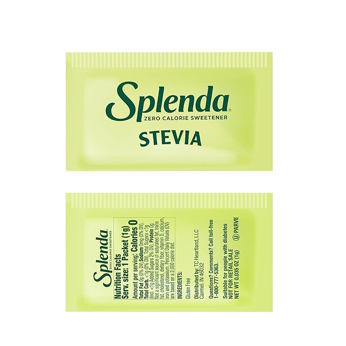 SPLENDA Stevia Zero Calorie Sweetener, Plant Based Sugar Substitute Granulated Powder, Single Serve Packets, 1000 Count (Pack of 1)