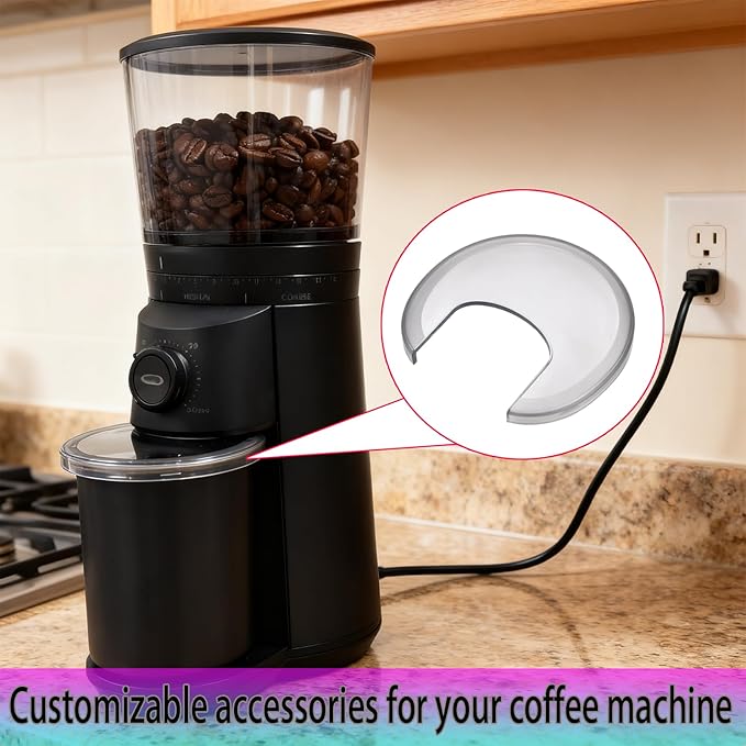 container lid for OXO Conical Burr Coffee Grinder,conical burr compatible with OXO coffee grinder,Sturdy, Wear-resistant (Transparent gray, 2)