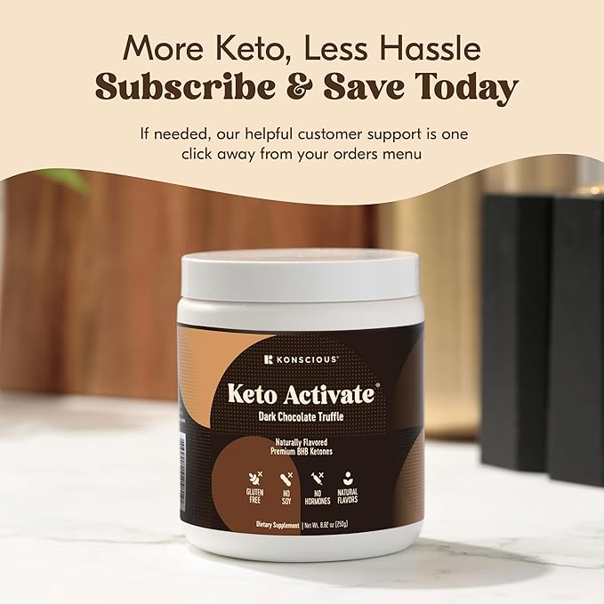Dark Chocolate Truffle Exogenous Ketones Drink - 2 Pack: Pure Keto Shake Powder with Chocolate Ketones | Jumpstart Ketosis & Boost Energy with Natural Ketones Supplements by Konscious Keto