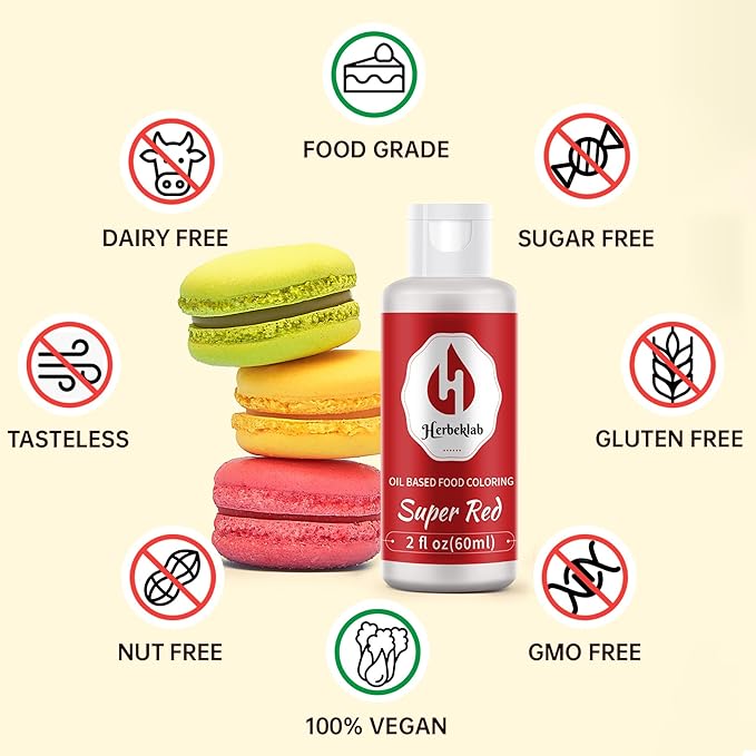 Christmas Red Oil Based Food Coloring – 2 fl oz Professional Grade Concentrated Oil Food Dye for Melting Chocolate, Candy Melts, Cake Pops, Strawberries & Christmas Baking