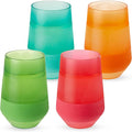 Host Freeze XL Cooling Cup in Double Walled Insulated Freezable Drink Chilling Tumbler with Freezing Gel, 12 Ounces - Set of 4 Vivid Tinted