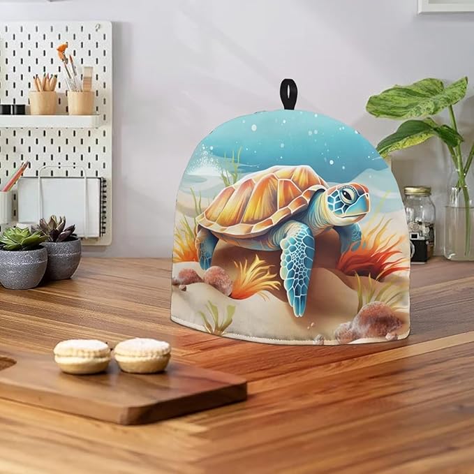 Sea Turtle Tea Cozy for Teapot Insulated Beach Teapot Cozy for Women Tea Cosy for Teapot Home Kitchen Decorative Teapot Cover