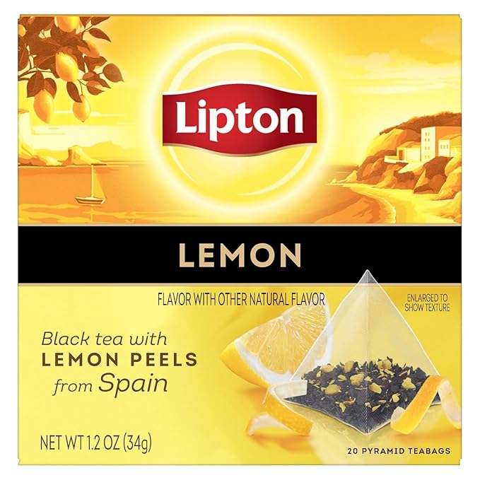Lipton Lemon Green Tea, & Lemon Black Tea 20CT (2ea) (Variety Pack)