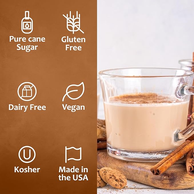Syruvia Coffee Syrup, Cinnamon Oatmeal Cookie Flavored Syrup for Drinks, Lattes, and Desserts – 25.4 fl oz