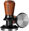 51mm Espresso Tamper, Coffee Tamper with 30lbs Spring Loaded, Barista Espresso Coffee Tamper with Stainless Steel Ripple Base and Rosewood Handle Fits for All 51mm Espresso Machines