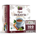 True Organic Premium Ceylon Chai Black Tea |100 Count Tea Bags | USDA Organic & Kosher Certified |100 Envelop Organic Chai Black Tea Bags for Your Home & Cafe. Tea With Ceylon Cinnamon, Cardamom, Clove, Black Pepper, ginger.