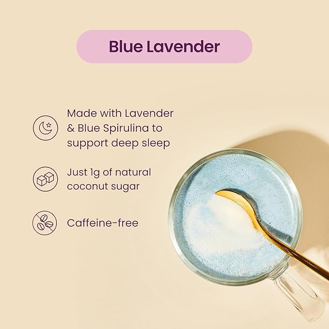 Blume Matcha & Blue Lavender Starter Pack - Organic Superfoods Booster for Lattes, Coffee & Smoothies - Vegan, Sugar and Gluten Free - Includes Frother - 50 Servings