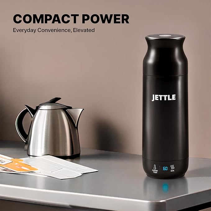 Electric Kettle - Travel Portable Heater for Coffee Tea Milk Soup - Stainless Steel Travel Water Boiler tea pot with Temperature Control - LED - Automatic Power Off - 450ml - Kitchen Appliance