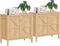Wood Sideboard Buffet Cabinet with Doors - Farmhouse Kitchen Storage Cabinet, Coffee Bar Console Table with Adjustable Shelves, Buffet Table for Living Room, Hallway (Natural Oak, 2 PCS)