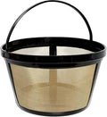 2-PACK Gold Reusable 8-12 Cup Basket Coffee Filter for Mr. Coffee Coffee Makers and Black & Decker Coffee Maker