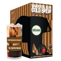 Wandering Bear Espresso Roast Organic Cold Brew Coffee On Tap, Iced Coffee Drink - Extra Strong, Smooth, No Sugar Added, Shelf-Stable, Ready to Drink, 100% Organic - 16 Servings of 6fl.oz - 96fl.oz