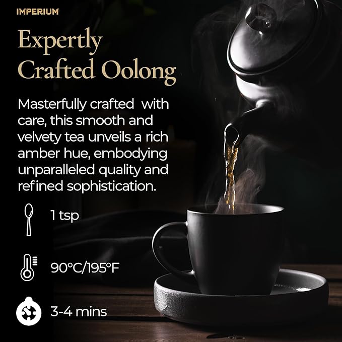 Imperium Lapsang Oolong Tea Loose Leaf (4oz), Hand-Picked Premium Oolong, Brews 100 Cups, Naturally Bold Beverage, Robust Smoky Flavor, Deep Aroma, Comforting Smooth Finish, Energizing Experience