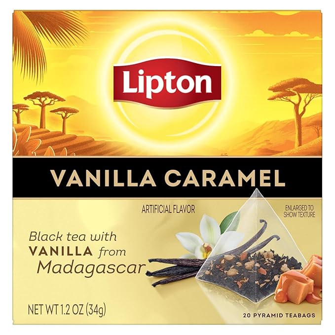 Lipton Peach Mango, Vanilla Caramel, & Lemon Black Tea 20 CT (1ea) (Variety Pack)