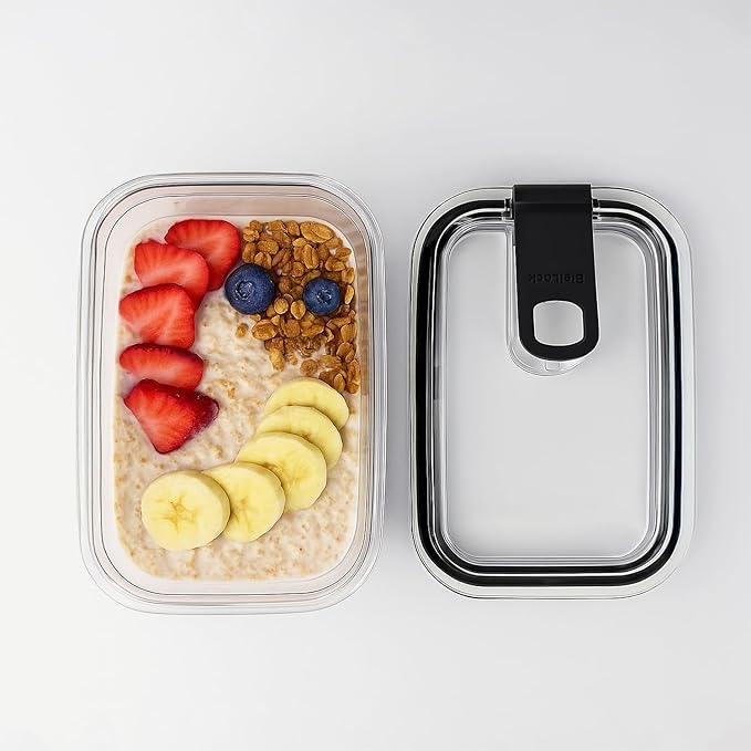 carrotez Clear Food Storage Containers with Easy-Open Lids, 2.7 Cup Ecozen Plastic Small Meal Prep Containers, Airtight, BPA-Free, Stackable, Reusable, Set of 4
