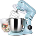 Kitchen in the box Stand Mixer, 5QT Two bowls Electric Food Mixer, 10 Speeds 3-IN-1 Kitchen Mixer for Daily Use with Egg Whisk,Dough Hook,Flat Beater (Blue, 5QT)