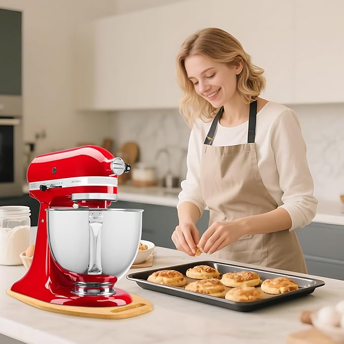 Mixer Slider Compatible with 4.5-5 QT Kitchen Aid Stand Mixers, Kitchen Countertop Storage Mover Sliding Caddy Mixer Slider Mat for Kitchen Aid Stand Mixer Accessories Attachment with Handle