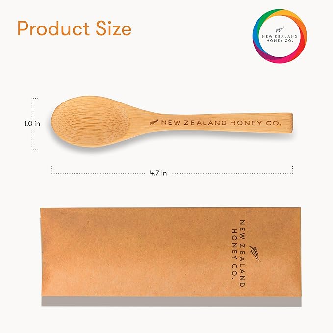 New Zealand Honey Co. Manuka Honey Bamboo Spoon 4.7" (12cm)