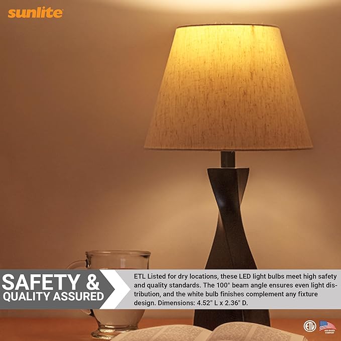 Sunlite ShabBulb, Shabbat Permissible LED Light Bulb, 7 Watt (40 Watt Equivalent) 3000K Warm White, 3 Pack