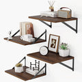 Heimlove 12 Inch Deep Floating Shelves for Wall, 16W x 12D Wide Floating Shelves Heavy Duty Wall Mounted Shelves, Wood Shelves for Living Room Bedroom Bathroom Kitchen- Set of 4