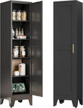 Tall Narrow Storage Cabinet, 67" Single Door Metal Storage Locker Cabinet, Freestanding Tall Kitchen Pantry Cabinets for Small Space