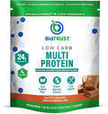 BioTrust Low Carb Protein Powder - Healthy Isolated Whey Protein Powder and Casein Blend from Grass-Fed, Pasture-Raised Cattle, Plus Digestive Enzymes - Salted Caramel, 14 Servings