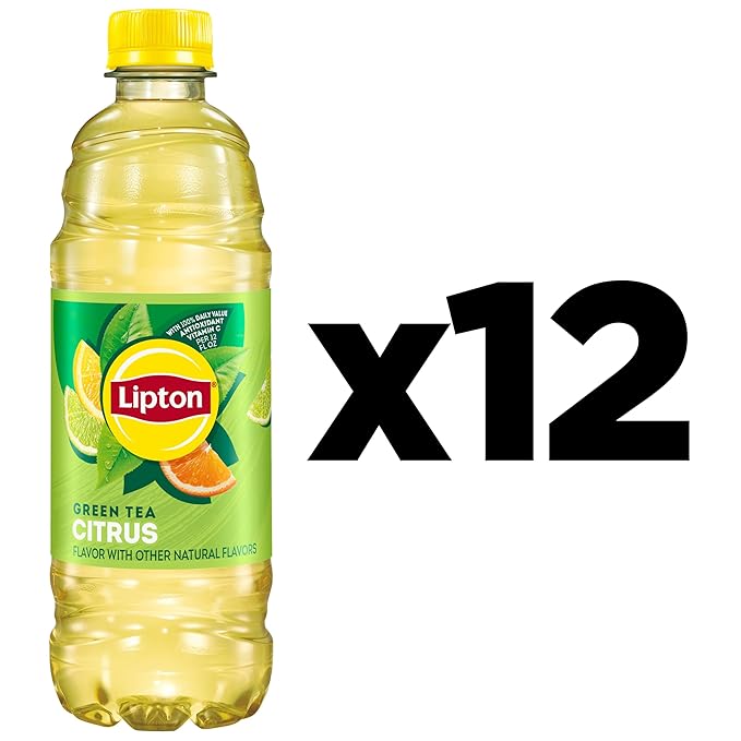 Lipton Green Tea Citrus, 16.9 Fl Oz Bottles (Pack of 12)