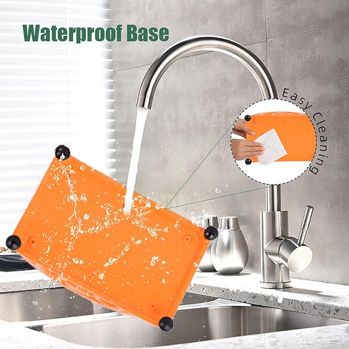 Napkin Holder for Table - Vintage Farmhouse Kitchen Restaurant Cast Iron Napkin Holder for Dinner Cocktail Paper Napkins, Orange