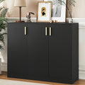 Cozy Castle Buffet Cabinet with Storage, Accent Storage Cabinet with Doors and Shelves, Wood Coffee Bar Sideboard Console Table for Kitchen Living Room Entryway Hallway, 35.4" Tall Black