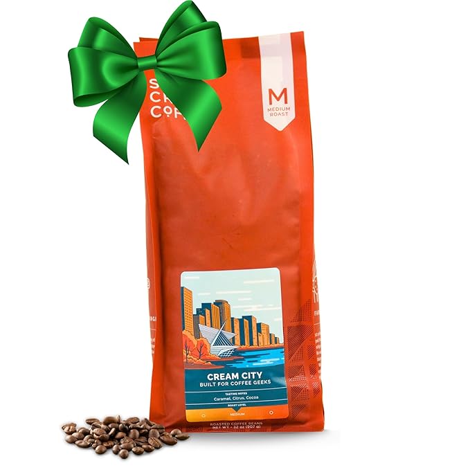 Stone Creek Coffee Medium Roast Whole Bean Coffee – 2 LB (Pack of 1) – Specialty Smooth and Sweet Fresh Roasted Coffee Beans with Fruity/Chocolate Tasting Notes, Cream City