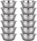 Set of 12 Stainless Steel Mixing Bowls, Nesting Metal Prep Salad Bowl Bulk Kitchen Large Reusable Baking Food Container for Hotel Restaurant Home Cooking, Silver(8.66 x 3 Inch)