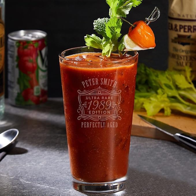 Custom Bloody Mary Glasses - Engraved Cocktail Glass, Gifts for Bloody Mary Lovers,