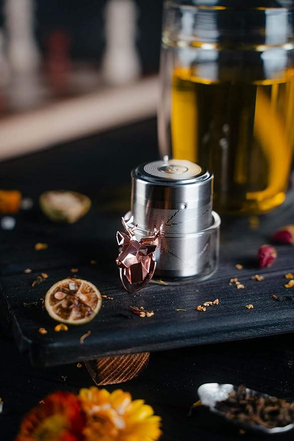 Tea Strainers For Loose Tea Stainless Steel Tea Ball Infuser Tea Ball For Loose Leaf Tea Infuser For Loose Leaf Tea Loose Leaf Tea Steeper Cute Tea Infuser Gift (DeerHead)